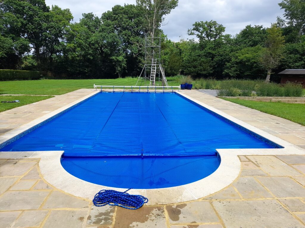 solar cover on a pool